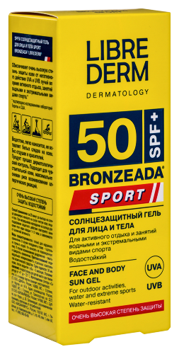 Librederm bronzeada гель солнцезащитный для лица и тела sport spf 50 50 мл