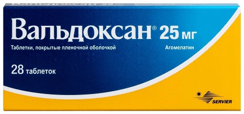 Купить Вальдоксан 25 мг 28 шт. таблетки, покрытые пленочной оболочкой цена
