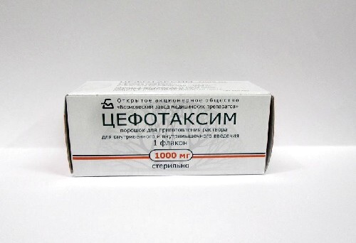 Цефотаксим 1 гр 1 шт. флакон порошок для приготовления раствора для внутривенного и внутримышечного введения
