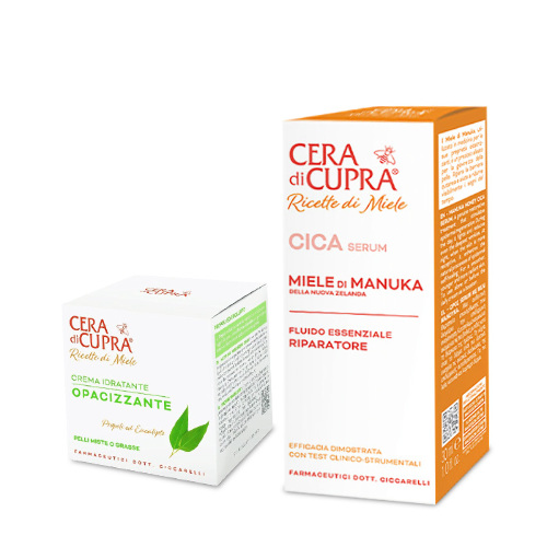 Набор Cera di Cupra: крем д/лица для жирной и комбин.кожи 50 мл + сыворотка д/лица 30 мл  по выгодной цене!