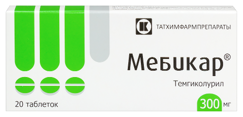 Купить Мебикар 300 мг 20 шт. таблетки цена