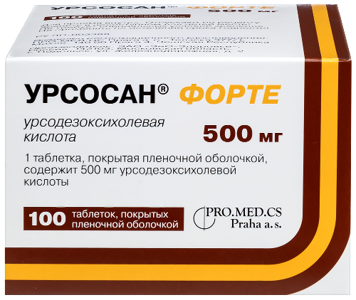 Урсосан форте 500 мг 100 шт. таблетки, покрытые пленочной оболочкой