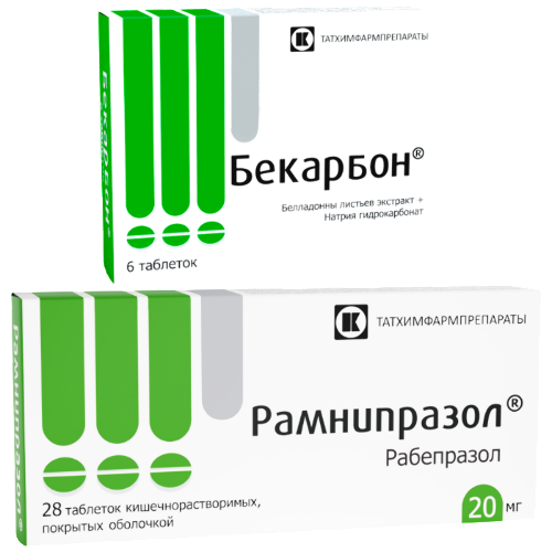 Набор Рамнипразол 20 мг №28 + Бекарбон №6