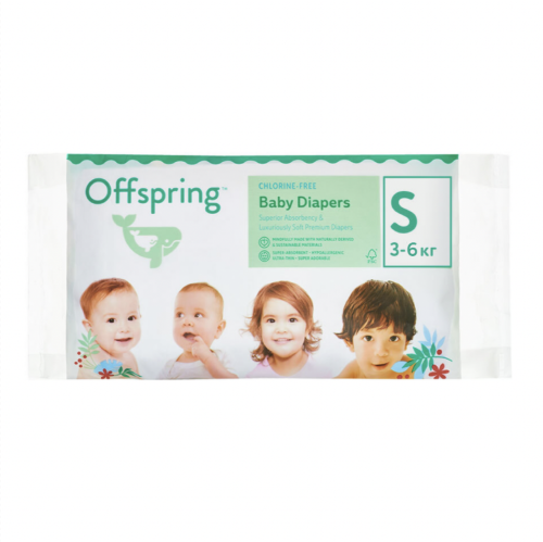 Купить Offspring подгузники детские s/3-6 кг 3 шт./ 3 расцветки цена