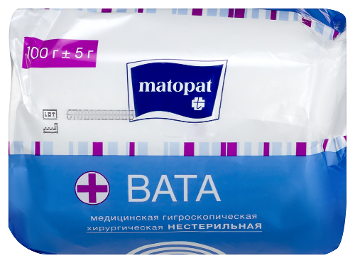 Matopat вата хирургическая нестерильная рулон 100 гр