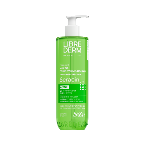 Купить Librederm Серацин (Seracin) микроотшелушивающий очищающий гель для кожи с выраженными несовершенствами 400 мл цена