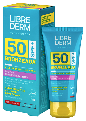 Librederm bronzeada солнцезащитный крем для лица против пигментных пятен spf 50 50 мл