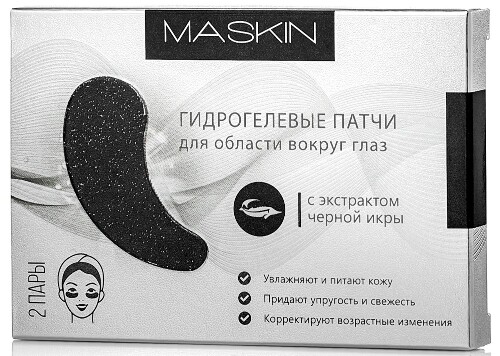 Купить Maskin патчи гидрогелевые для области вокруг глаз с экстрактом черной икры 2 пары цена