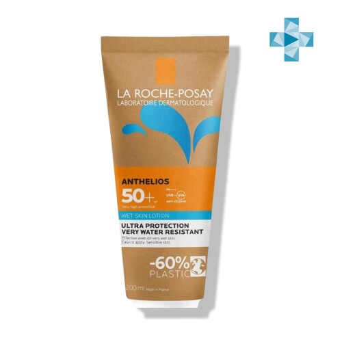 Купить La roche-posay anthelios гель солнцезащитный с технологией нанесения на влажную кожу spf50+ 200 мл цена