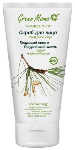 Green mama формула тайги скраб для лица кедровый орех и уссурийский хмель 170 мл