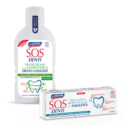 НАБОР SOS DENTI ЗУБНАЯ ПАСТА ВОССТАНОВЛЕНИЕ ЗАЩИТА ЭМАЛИ И ОПОЛАСКИВАТЕЛЬ 400МЛ ПО ВЫГОДНОЙ ЦЕНЕ!