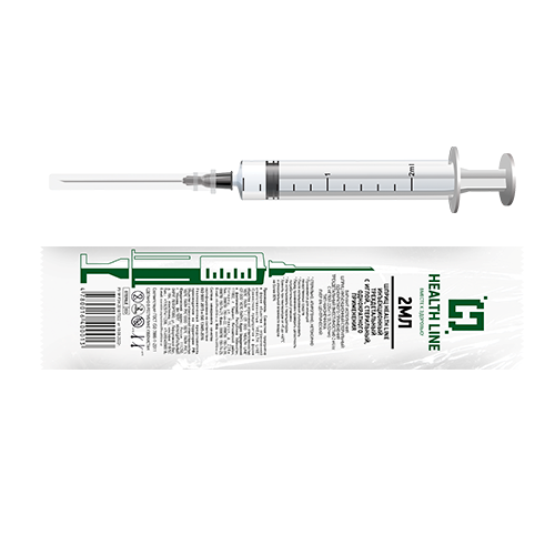 ШПРИЦ 2МЛ ТРЕХДЕТАЛЬНЫЙ HEALTH LINE СТЕРИЛЬНЫЙ ОДНОКРАТНОГО ПРИМЕНЕНИЯ C ИГЛОЙ 22G (0,7Х32ММ) N10