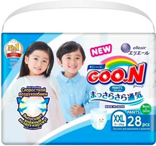Купить Goon подгузники-трусики для мальчиков и девочек размер xxl 13-25 кг 28 шт. цена