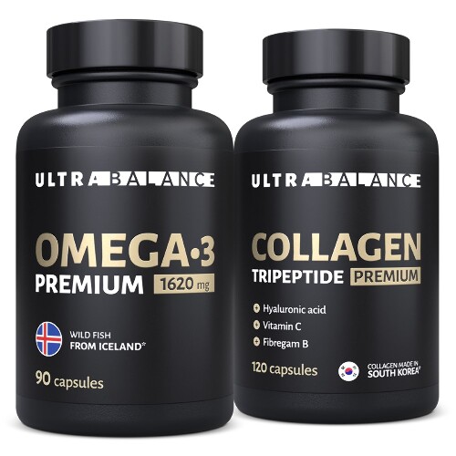 НАБОР ULTRABALANCE ОМЕГА-3 N90 КАПС и КОЛЛАГЕН ТРИПЕПТИД ПРЕМИУМ N120 КАПС