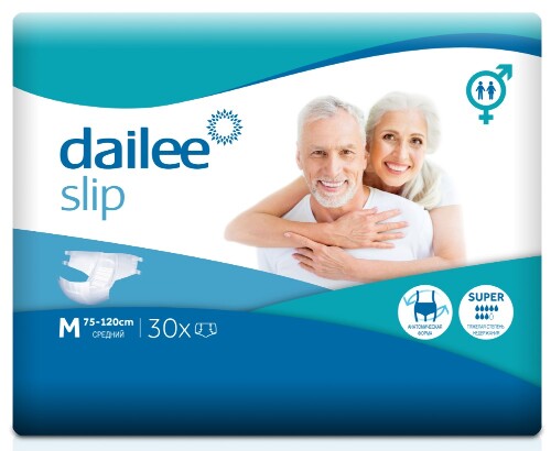 Купить Dailee подгузники для взрослых для людей с тяжелой степенью недержания SUPER Medium (средний) 30 шт. цена