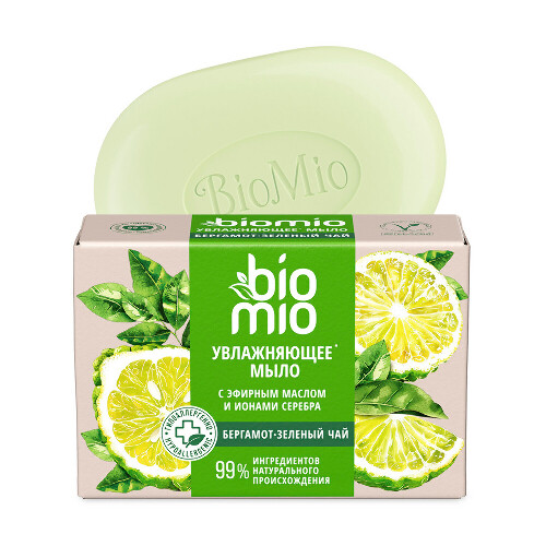 Biomio bio-soap aromatherapy мыло натуральное зеленый чай и эфирное масло бергамота 90 гр