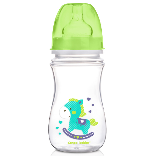 Купить Canpol babies бутылочка полипропиленовая силиконовая соска 3+ 240 мл/зеленый цена