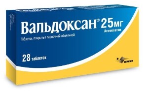 Купить Вальдоксан 25 мг 28 шт. таблетки, покрытые пленочной оболочкой цена