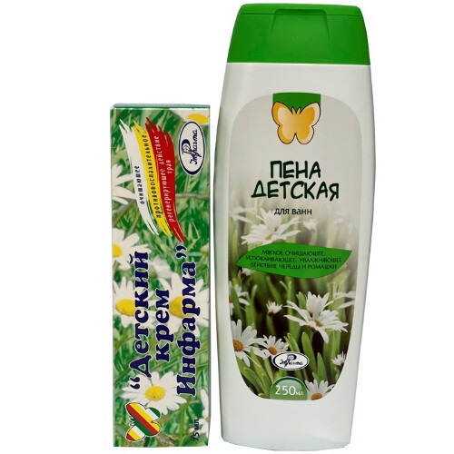 Детский набор «Инфарма»: крем + пена для ванн - со скидкой 10%