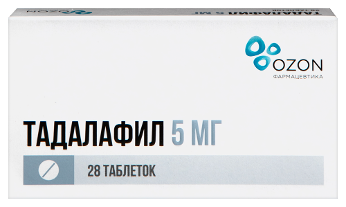 Купить Тадалафил 5 мг 28 шт. таблетки, покрытые пленочной оболочкой цена