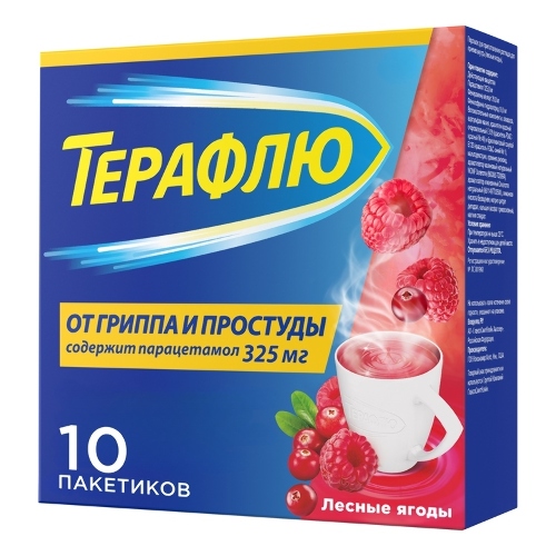 Купить Терафлю порошок для приготовления раствора пакет 10 шт. цена