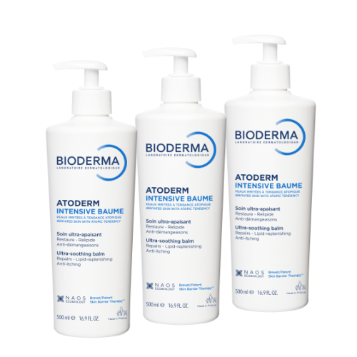 Набор из 3уп BIODERMA Atoderm Intensive Бальзам Липидовосстанавливающий 500мл со скидкой