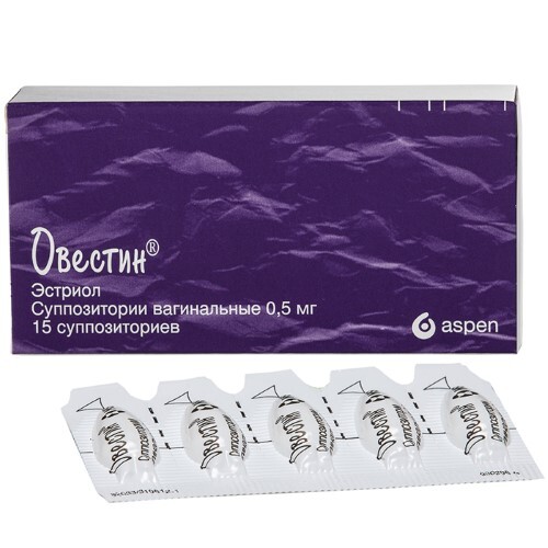 Купить Овестин 0,5 мг 15 шт. суппозитории вагинальные цена