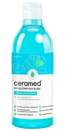 Ceramed мицеллярная вода для нормальной и комбинированной кожи пребиотическая 400 мл