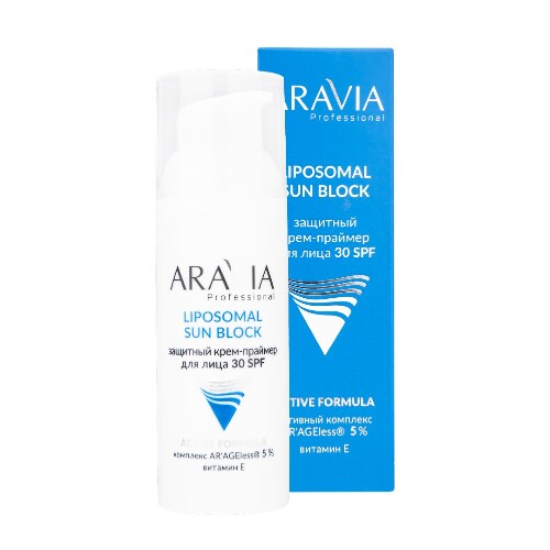 Aravia professional крем-праймер для лица защитный spf30 sun block 50 мл