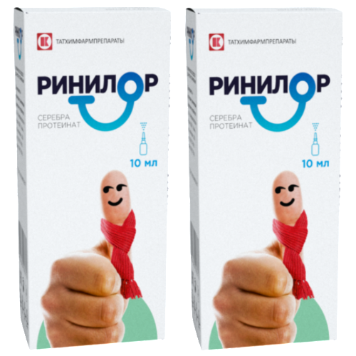 Набор из 2 уп Ринилор 200 мг 1 таб + флакон + насадка-распылитель