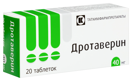 Дротаверин 40 мг 20 шт. таблетки