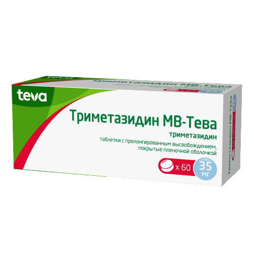 Триметазидин мв-тева 35 мг 60 шт. таблетки пролонгированные покрытые пленочной оболочкой