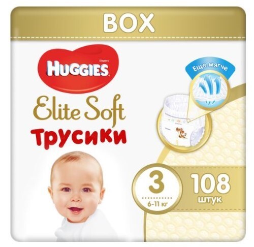Купить HUGGIES ELITE SOFT ТРУСИКИ-ПОДГУЗНИКИ ДЕТСКИЕ РАЗМЕР 3 6-11КГ N108 цена