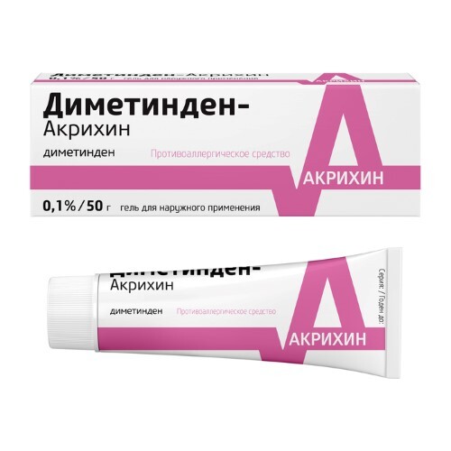 Диметинден-акрихин 0,1% гель для наружного применения 50 гр