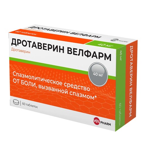 Дротаверин велфарм 40 мг 60 шт. таблетки блистер