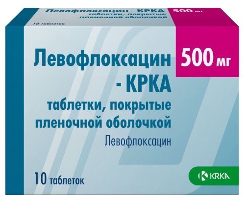 Левофлоксацин-крка 500 мг 10 шт. таблетки, покрытые пленочной оболочкой