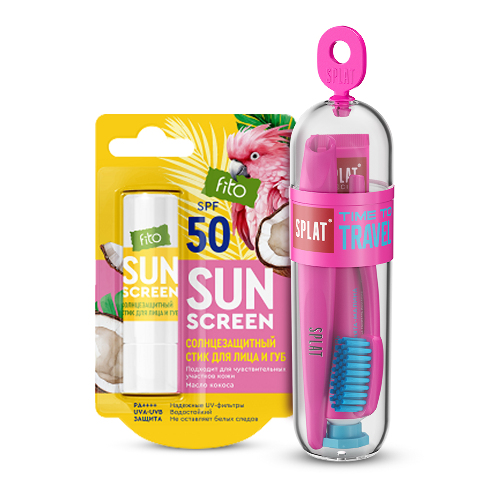 НАБОР СПЛАТ ДОРОЖНЫЙ НАБОР ЛЮБОВЬ + ФИТОКОСМЕТИК SUN SCREEN СТИК ДЛЯ ЛИЦА И ГУБ СОЛНЦЕЗАЩИТНЫЙ SPF50