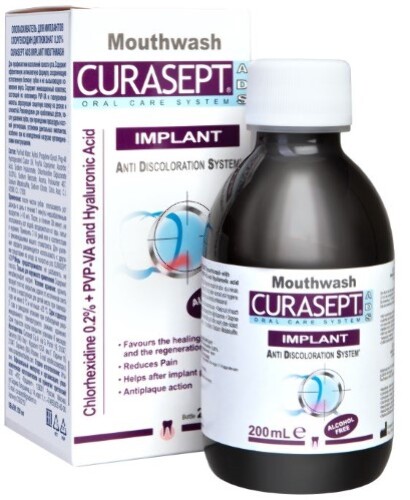Curasept ads implant ополаскиватель для имплантов хлоргексидин диглюконат 0,20% 200 мл