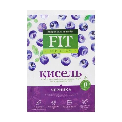 Fit effectum кисель плодово-ягодный витаминизированный растворимый черника 30 гр