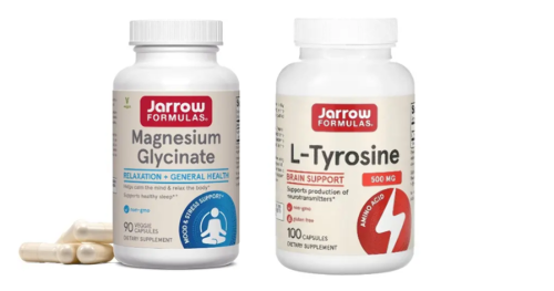 Набор Эмоциональная поддержка: Jarrow formulas магний 90 шт. 1247,73 мг + Jarrow formulas l-тирозин 500 мг 100 шт. 728 мг