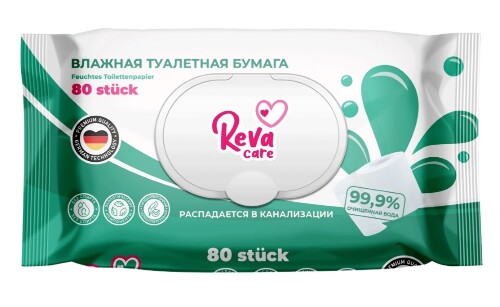 Купить Reva care бумага туалетная влажная с экстрактом ромашки 80 шт. цена