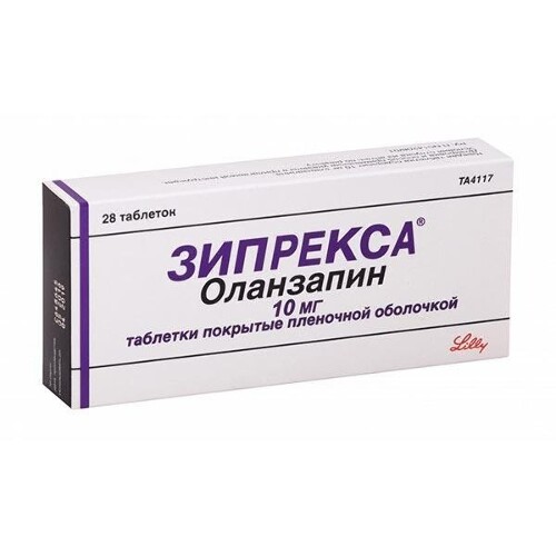 Купить Зипрекса 10 мг 28 шт. таблетки, покрытые пленочной оболочкой цена