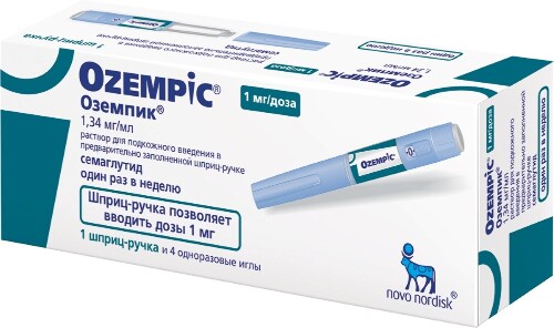 Купить Оземпик 1 мг/доза раствор для подкожного введения картридж в шприц-ручке 3 мл 1 шт. цена