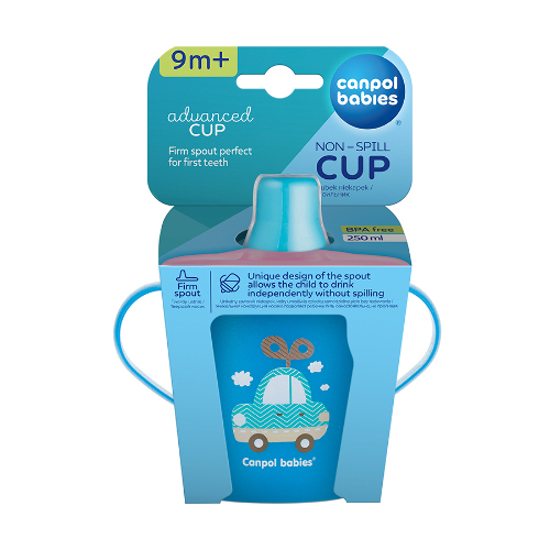 CANPOL BABIES ПОИЛЬНИК-НЕПРОЛИВАЙКА TOYS 250МЛ 9+/ГОЛУБОЙ