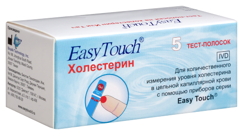 Тест-полоски easy touch холестерин 5 шт./блистер