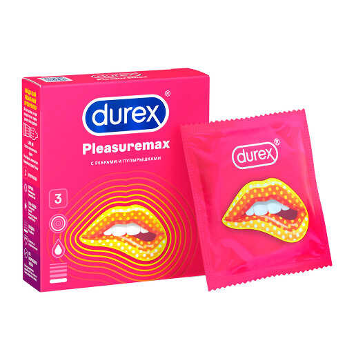 Презервативы Durex Pleasuremax рельефные с ребрами и пупырышками