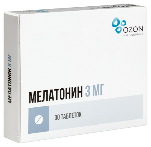 Мелатонин 3 мг 30 шт. блистер таблетки, покрытые пленочной оболочкой