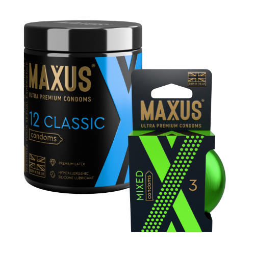 Набор ПРЕЗЕРВАТИВЫ MAXUS CLASSIC КЛАССИЧЕСКИЕ N12 и MAXUS MIXED SELECTED N3
