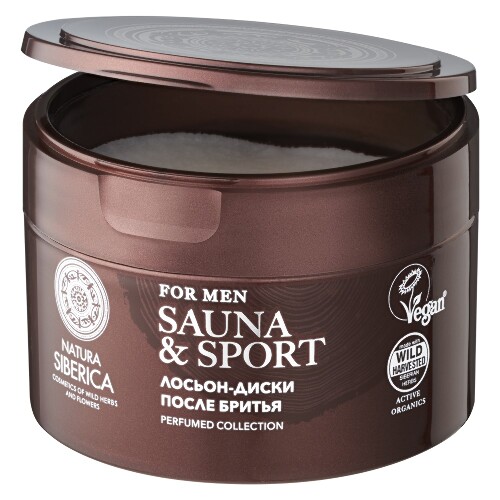 Sauna&sport for men лосьон-диски после бритья 20 шт.