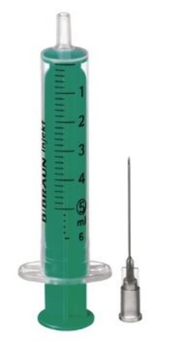 Шприц 5 мл инжект люэр дуо 2-х комп с иглой 22g 0,7х30 мм 100 шт.
